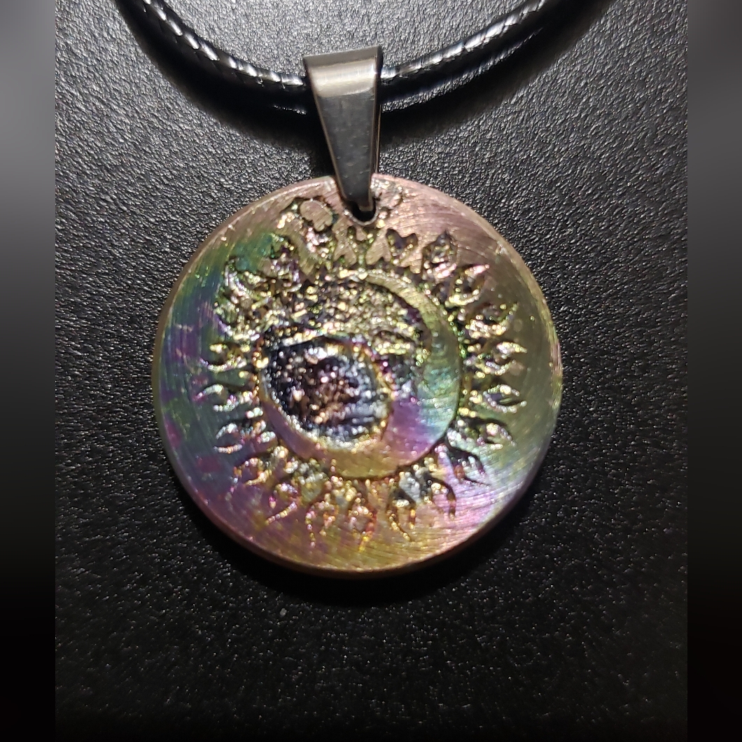 Bismuth Sun Pendant Necklace